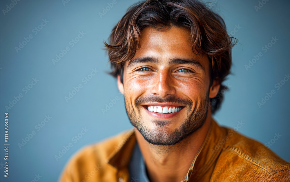 A man with a smile on his face is wearing a pink shirt A man with a smile on his face is wearing a pink shirt