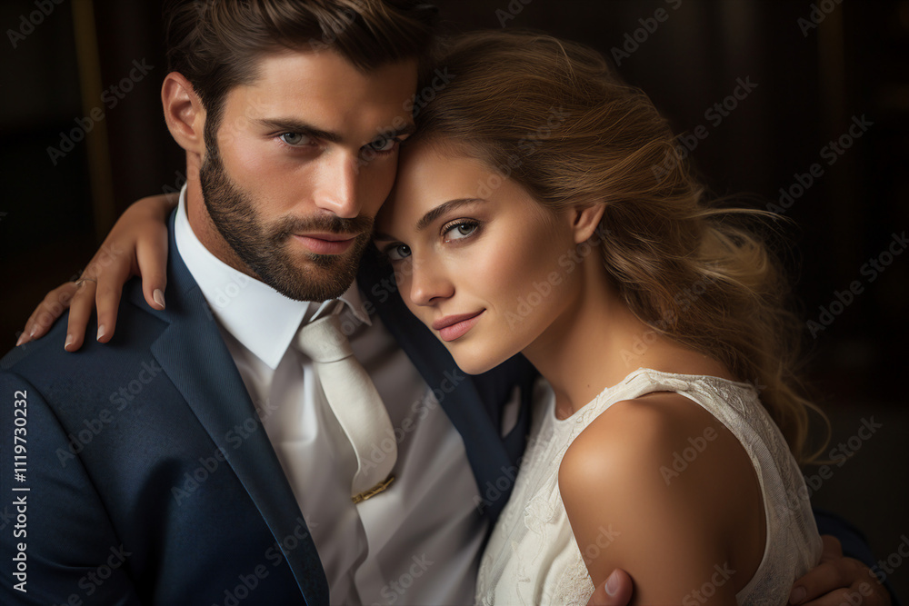 Valentine day celebration conceptual illustration made with generative AI, affectionate couple in love Valentine day celebration conceptual illustration made with generative AI, affectionate couple in love