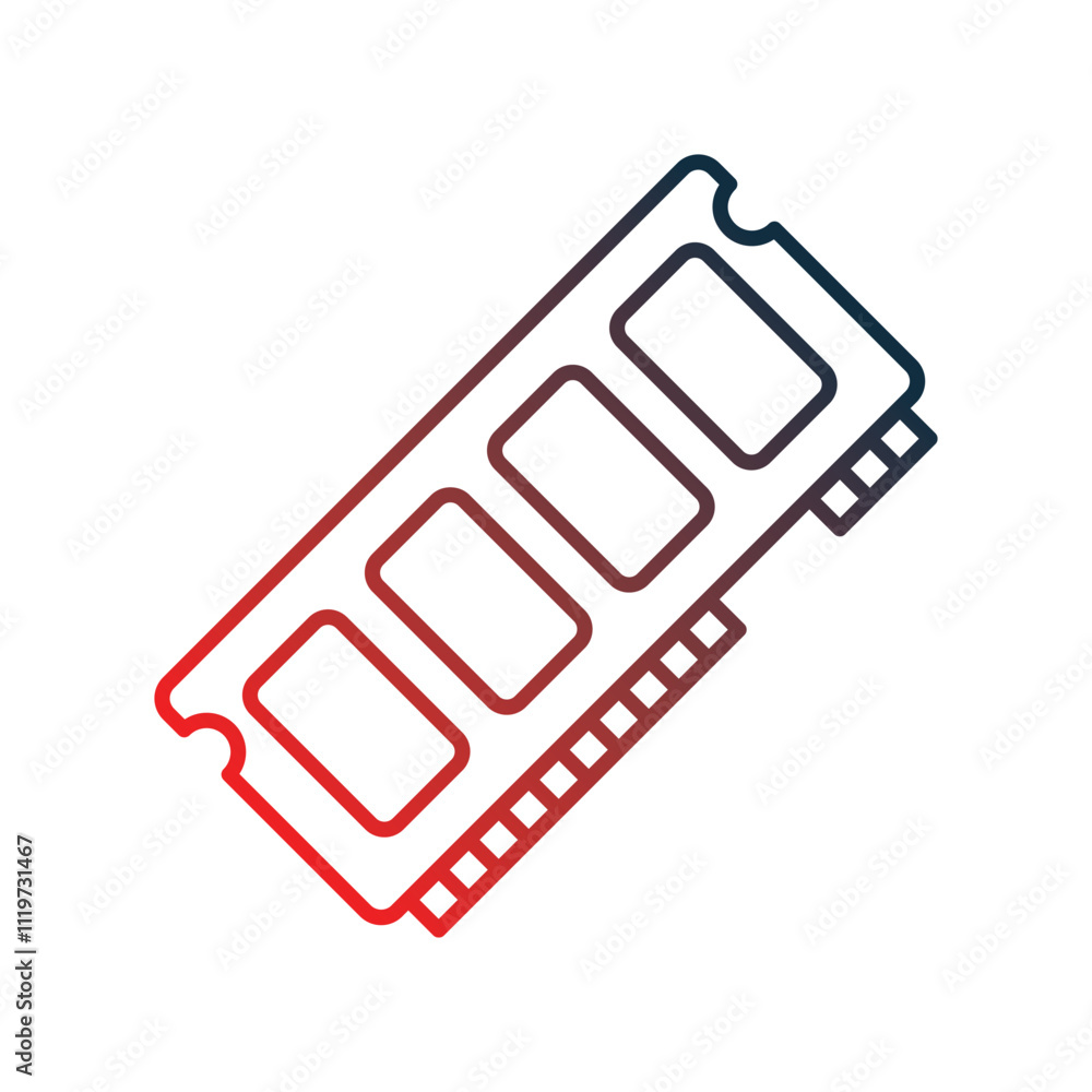 ram gradient icon with white background vector stock illustration ram gradient icon with white background vector stock illustration