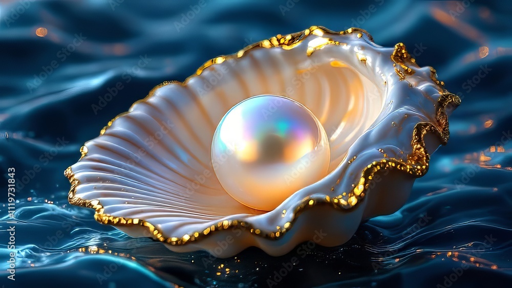 A single pearl, a treasure within a shell. A single pearl, a treasure within a shell.