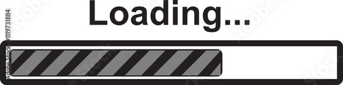 Loading bar icon. Loading bar progress icon, load sign vector illustration isolated on transparent backgrounds. System software update and upgrade concept load sign. Download progress icon.