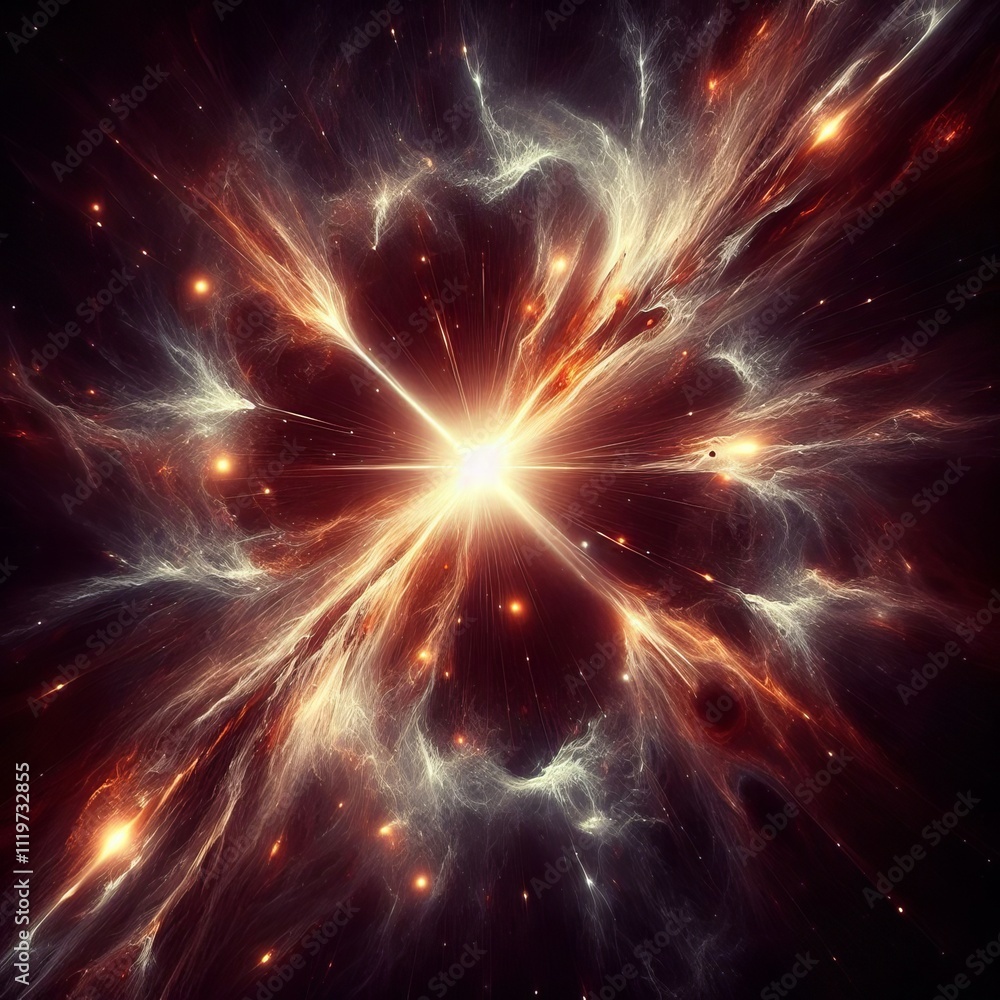 Quasar Beam A bright intense beam of light shooting through a da Quasar Beam A bright intense beam of light shooting through a da