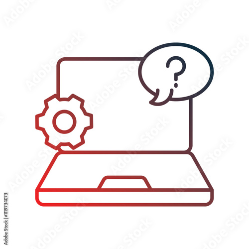 technical support gradient icon with white background vector stock illustration