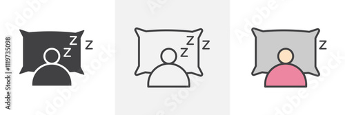 Bedtime icon collection in black and colored style.