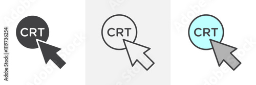 CTR icon collection in black and colored style.