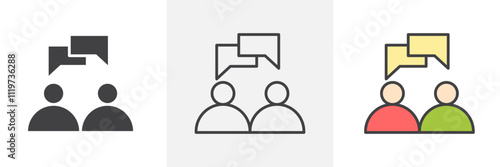 Customer feedback icon collection in black and colored style.