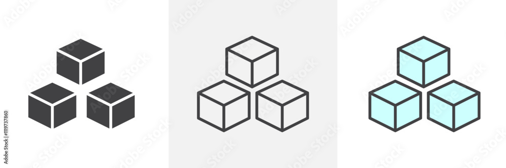 Ice icon collection in black and colored style. Ice icon collection in black and colored style.
