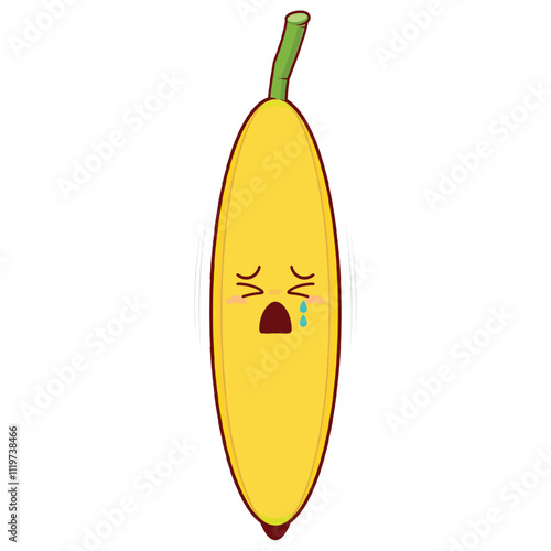 banana crying face cartoon cute