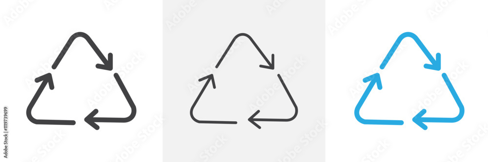 Recycle icon collection in black and colored style. Recycle icon collection in black and colored style.