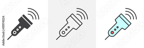 Ultrasound icon collection in black and colored style.