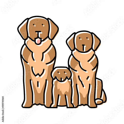 family dog color icon vector. family dog sign. isolated symbol illustration