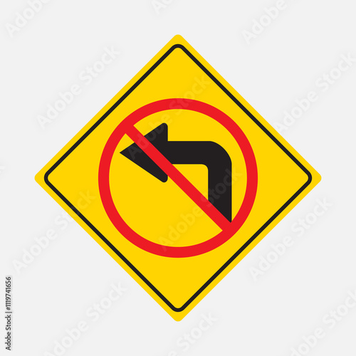 Free Download Do not left-turn parking warning signage vector illustration - GFXLoad