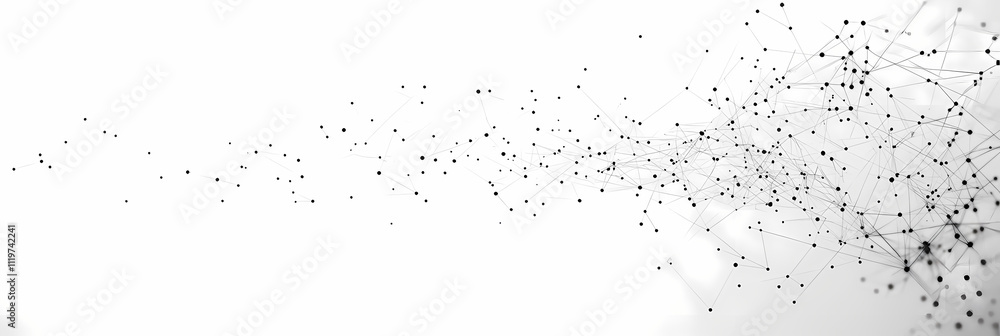 Obraz premium Abstract Black Particles Exploding Against White Background