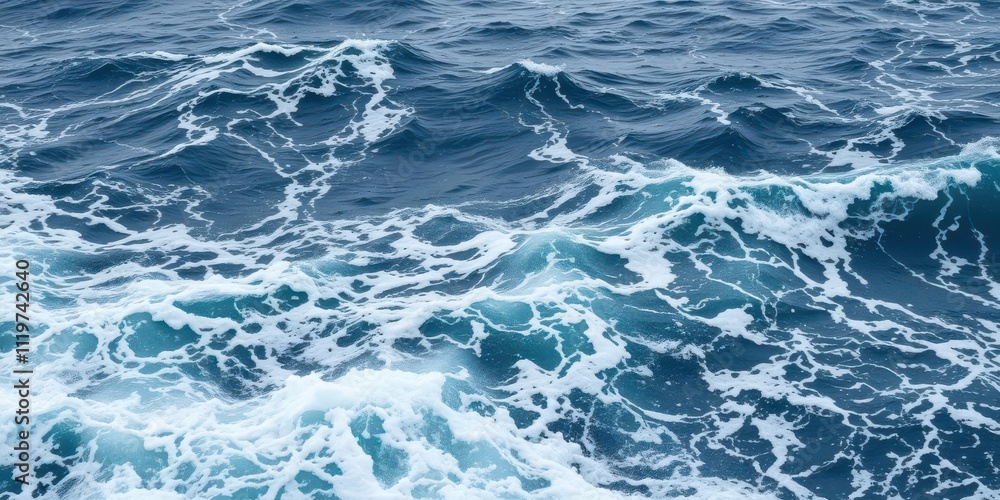 Fototapeta premium Swirling and turbulent waters in the Mediterranean Sea during a dangerous storm, disaster, risk