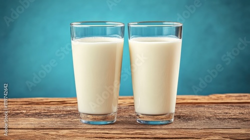 Refreshing Milk in Clear Glasses