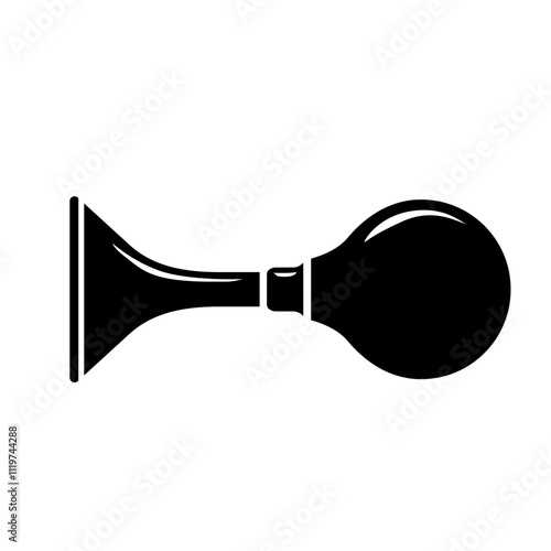 Vintage Old Classic Car Horn Warning Signal Icon Silhouette Illustration