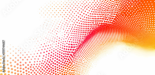 Wallpaper Mural Vibrant Abstract Wave of Red and Orange Dots on White Background Torontodigital.ca
