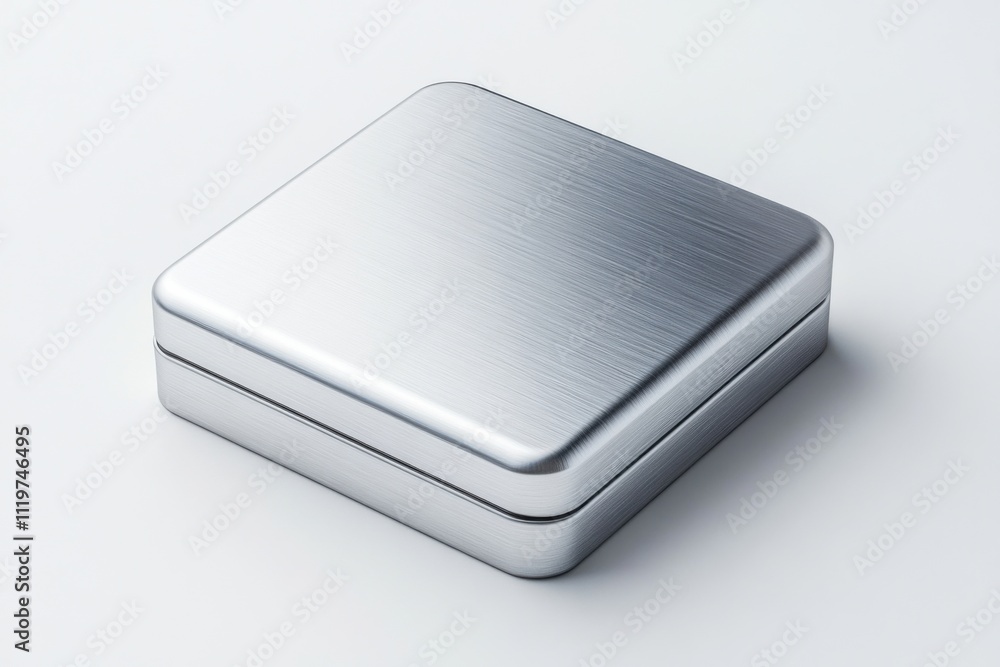 Brushed Silver Tech Box in Crisp Isolation Brushed Silver Tech Box in Crisp Isolation