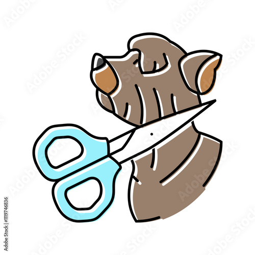 grooming dog color icon vector. grooming dog sign. isolated symbol illustration