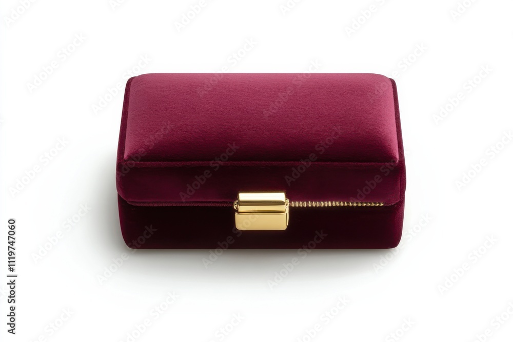Velvet Ring Box with Gold Accents Closeup Velvet Ring Box with Gold Accents Closeup