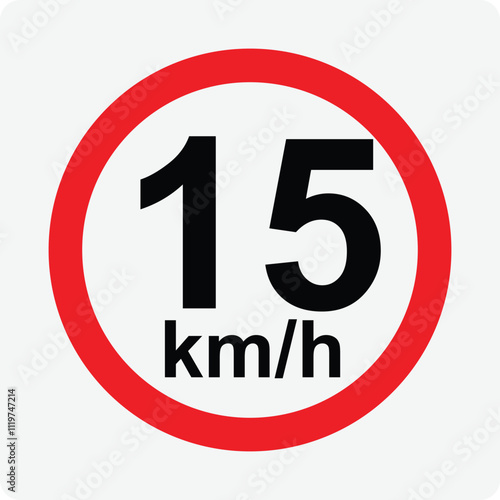 Free Download Speed limit 15 kmh signage vector illustration - GFXLoad