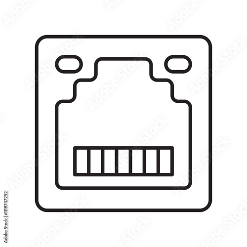 ethernet line icon with white background vector stock illustration
