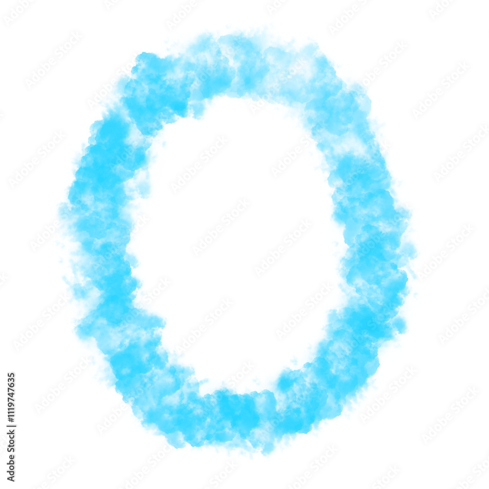 Number Zero (0) made with Sky or Cloud effect, Fog or smoke isolated on white background, Blue color, Mist or smog Special effect, Abstract, Creative, Illustration design Number Zero (0) made with Sky or Cloud effect, Fog or smoke isolated on white background, Blue color, Mist or smog Special effect, Abstract, Creative, Illustration design