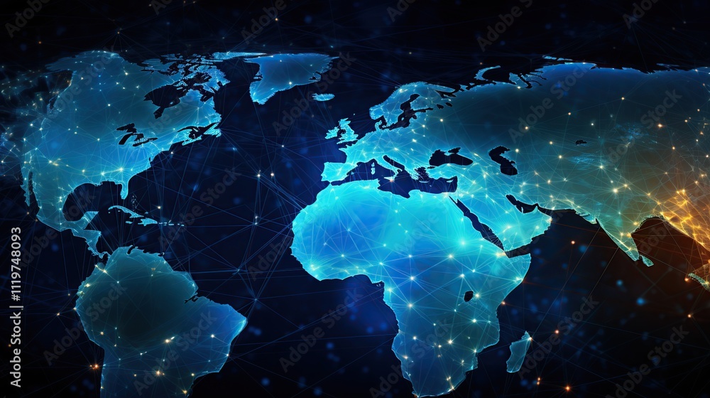 Global network on Earth, global network connection, digital connection technology, Data analysis, business concept, e-commerce and social networking. Global network on Earth, global network connection, digital connection technology, Data analysis, business concept, e-commerce and social networking.