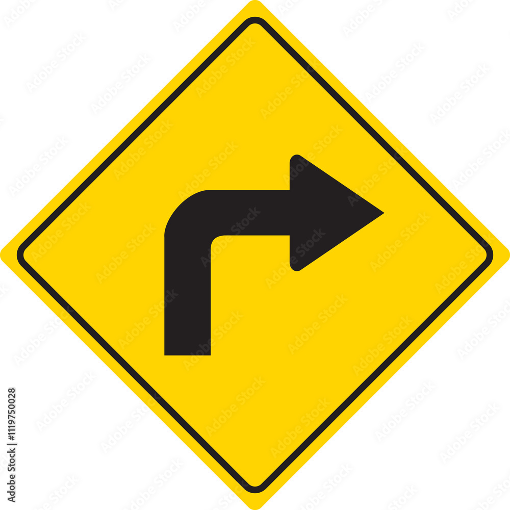 Take Right-turn symbol and traffic sign vector illustration Take Right-turn symbol and traffic sign vector illustration