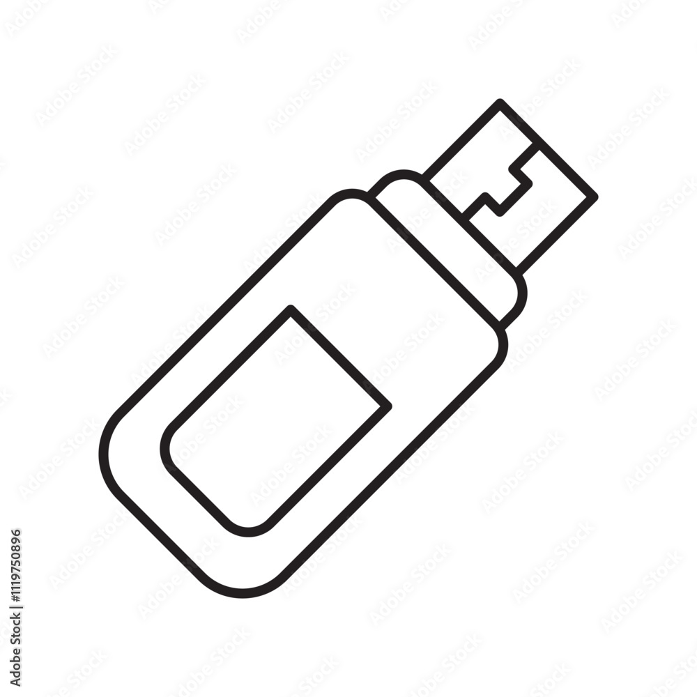 pendrive line icon with white background vector stock illustration pendrive line icon with white background vector stock illustration