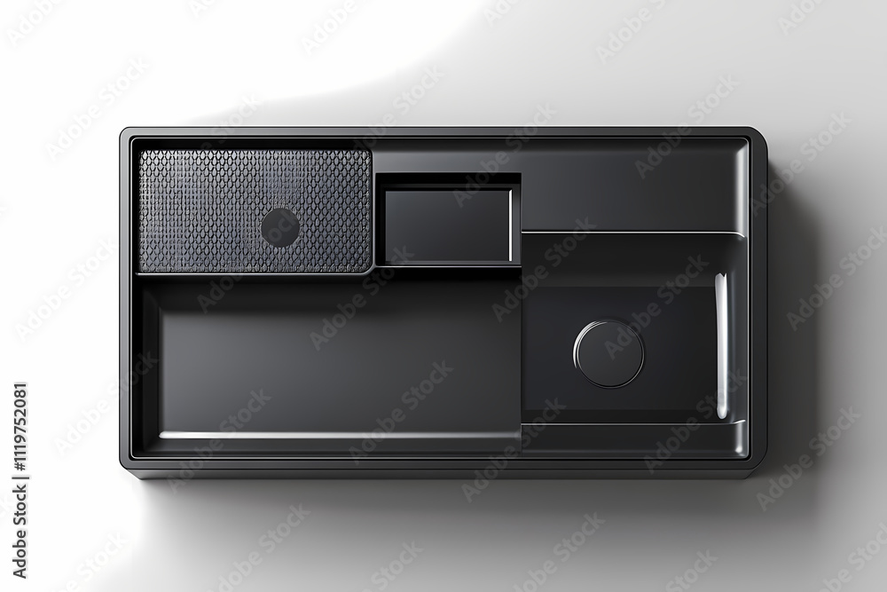 Obraz premium Contemporary luxury washbasin with matte black finish and integrated storage