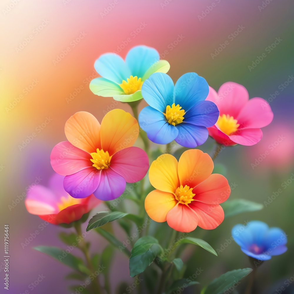 Vibrant Rainbow Flowers: A Burst of Colorful Blooms Vibrant Rainbow Flowers: A Burst of Colorful Blooms