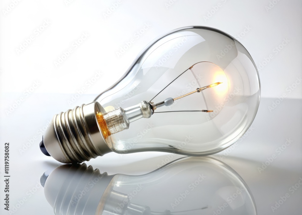 Isolated Incandescent Bulb on White Background with Copy Space for Creative Designs, Advertising, and Energy Concepts, Showcasing Brightness and Modern Lighting Solutions Isolated Incandescent Bulb on White Background with Copy Space for Creative Designs, Advertising, and Energy Concepts, Showcasing Brightness and Modern Lighting Solutions