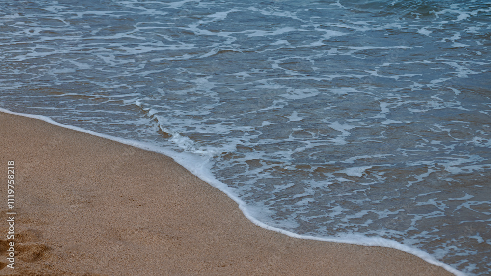 Soft turquoise wave on the coast, Mediterranean sea, Sardinia, Italy Soft turquoise wave on the coast, Mediterranean sea, Sardinia, Italy