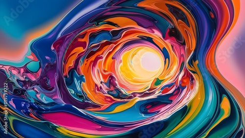 Wallpaper Mural Abstract colorful fluid liquid paint background. Torontodigital.ca