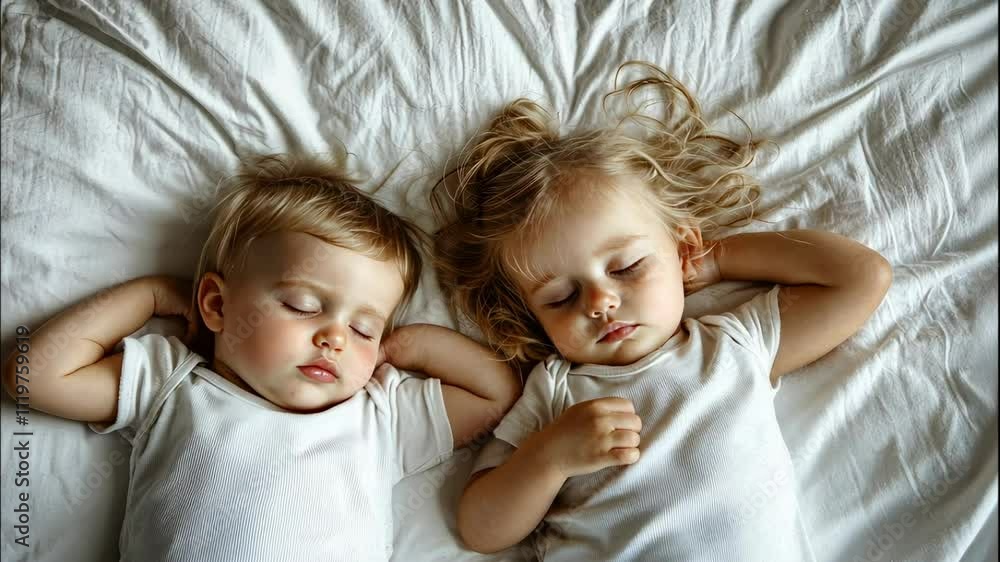 little boy and girl are sleeping. Selective focus