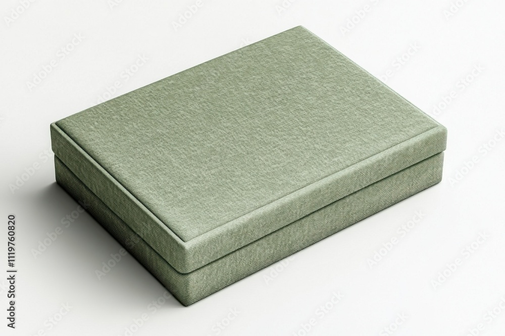 Stunning Sage Green Linen Covered Memory Box Close-Up Stunning Sage Green Linen Covered Memory Box Close-Up