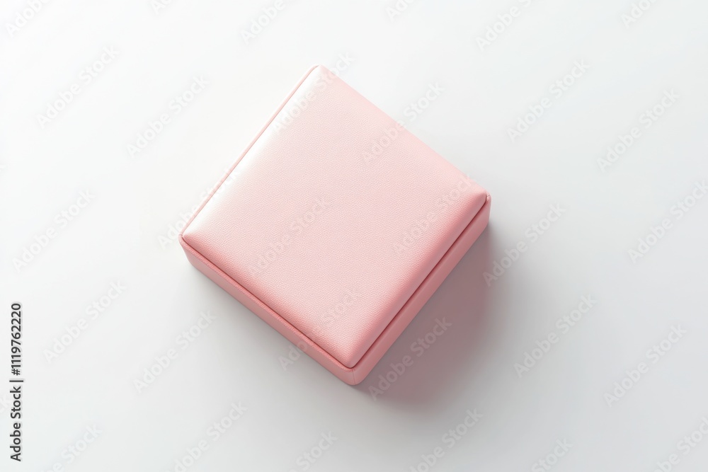 Blush Pink Leather Ring Box in Perfect Isolation Blush Pink Leather Ring Box in Perfect Isolation
