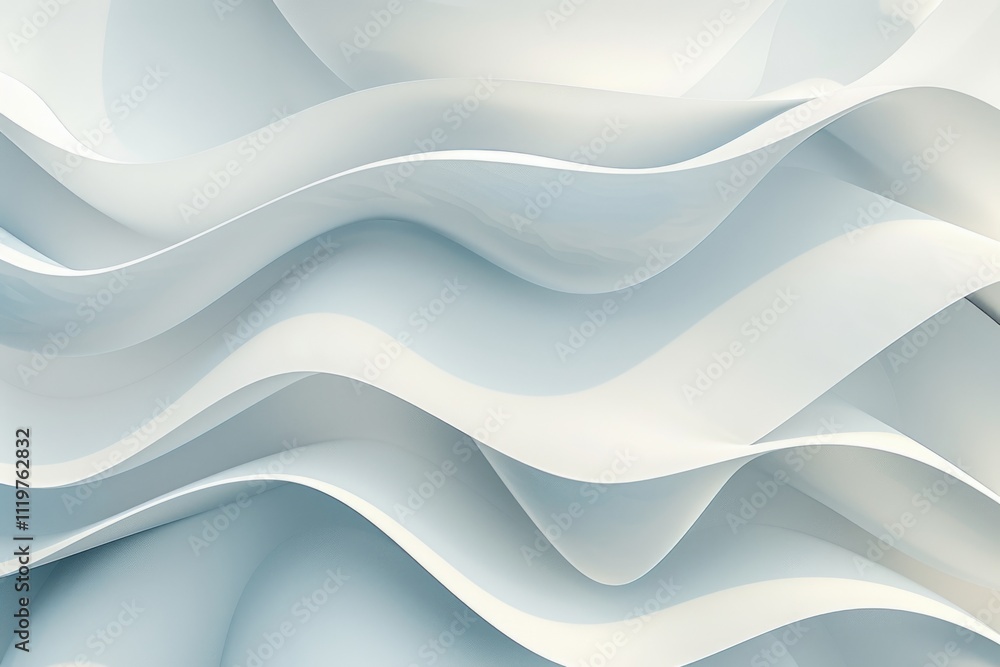Fototapeta premium Close-up of a white wall with textured, wavy lines