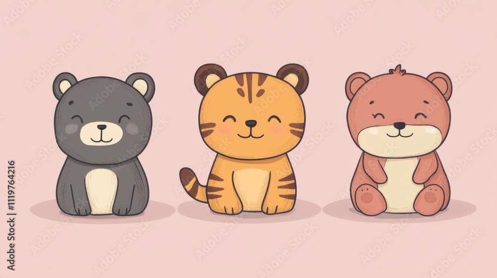 Whimsical Wildlife: Simple Cartoon Animal Illustrations Whimsical Wildlife: Simple Cartoon Animal Illustrations