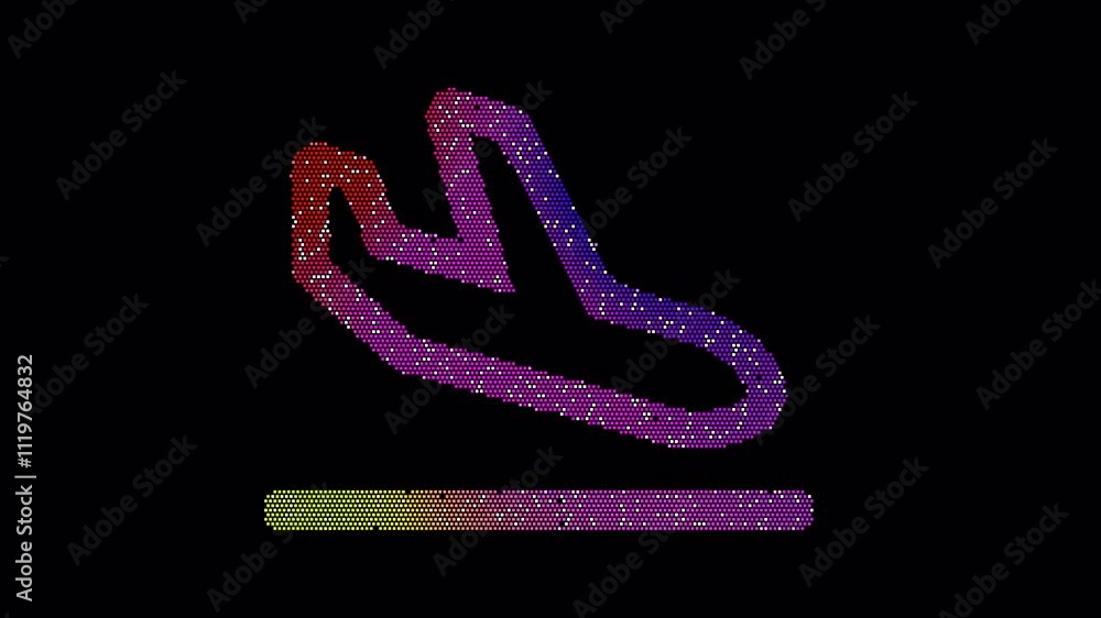 Icon plane arrival is made up of LED square shapes that shimmer and flicker. There are black dead diodes. In-Out looped. Alpha BW at the end Icon plane arrival is made up of LED square shapes that shimmer and flicker. There are black dead diodes. In-Out looped. Alpha BW at the end