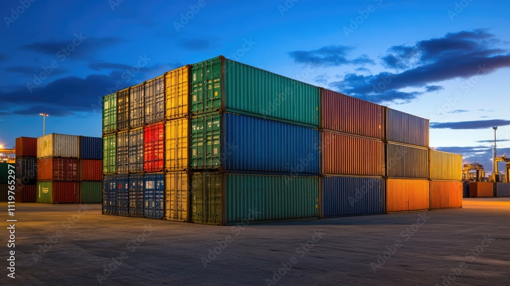 Containers in shipping yard, shipping port,. Containers in shipping yard, shipping port,.