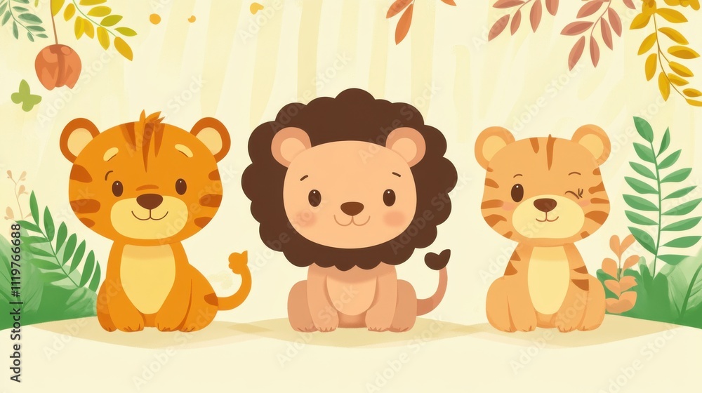 Whimsical Wildlife: Simple Cartoon Animal Illustrations Whimsical Wildlife: Simple Cartoon Animal Illustrations