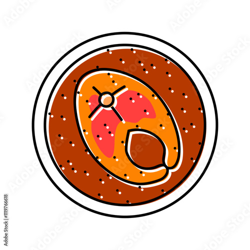 curry fish color icon vector. curry fish sign. isolated symbol illustration