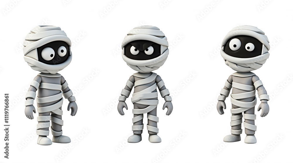 Cartoon Mummy Characters on Transparent Background - Perfect for Halloween Designs and Graphics Cartoon Mummy Characters on Transparent Background - Perfect for Halloween Designs and Graphics