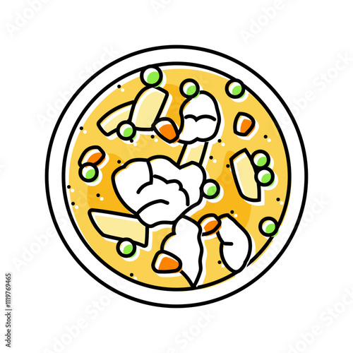 soup fish color icon vector. soup fish sign. isolated symbol illustration