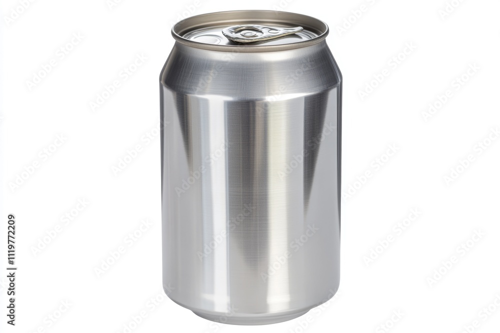 A single can of soda on a white background A single can of soda on a white background