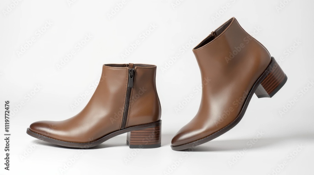 Stylish Boots on White Background Stylish Boots on White Background