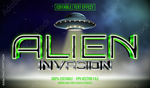 alien invasion editable text effect