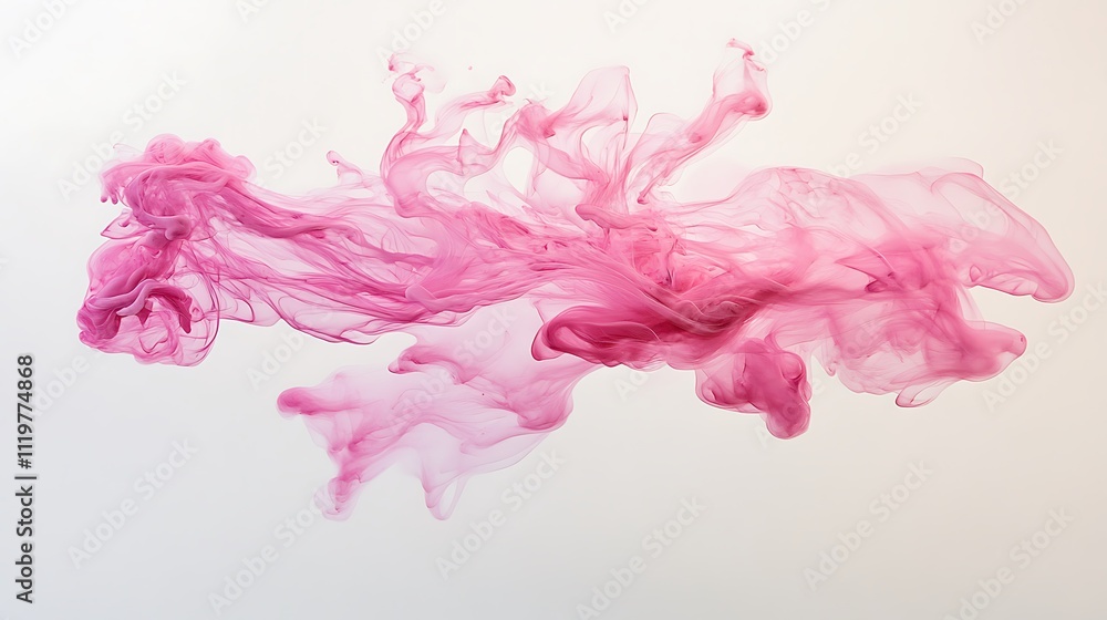 pink ink in water isolated on white background. Abstract background. - Generated AI pink ink in water isolated on white background. Abstract background. - Generated AI